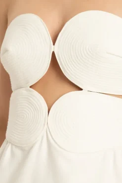 Solid Strapless Matelasse Long Dress