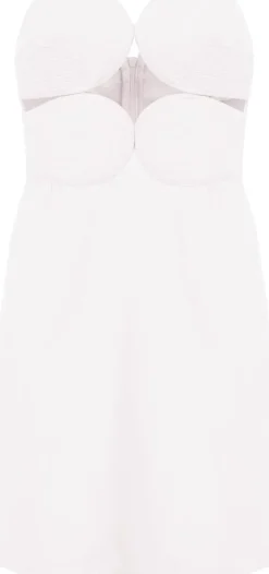 Solid Strapless Matelasse Short Dress