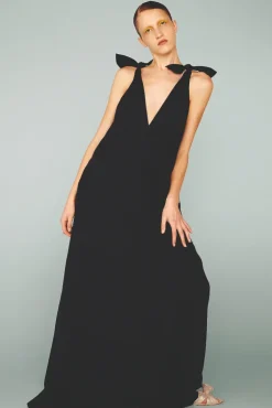 Solid Straps Long Dress