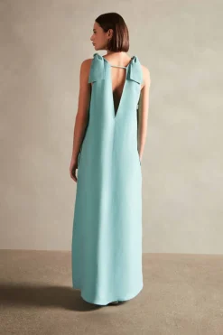 Solid Straps Long Dress