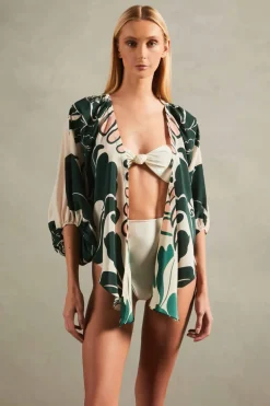 Spray Of Flower Voluminous Sleeves Shirt