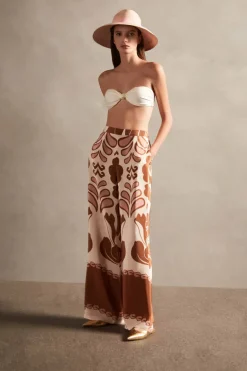 Spray Of Flower Wide-Leg Pants