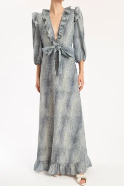 Stone Long Dress With Bow