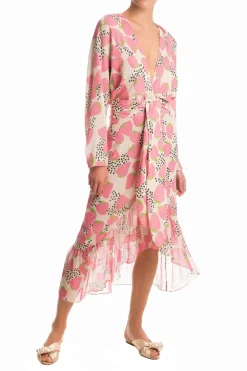 Strawberry Midi Dress With Sash