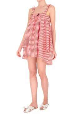 Striped Short Dress with Straps