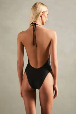 Timeless Halterneck Swimsuit With Knot