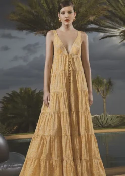 Tortoise Long Dress With Straps