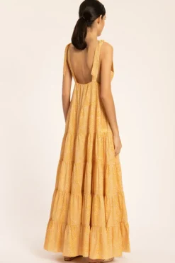 Tortoise Long Dress With Straps