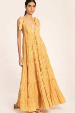 Tortoise Long Dress With Straps