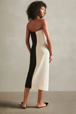 Tricot Black and Beige Knit Dress