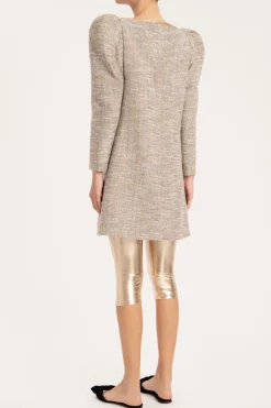 Tweed Long-Sleeved Short Dress