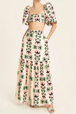 Twisted Flower Long Skirt