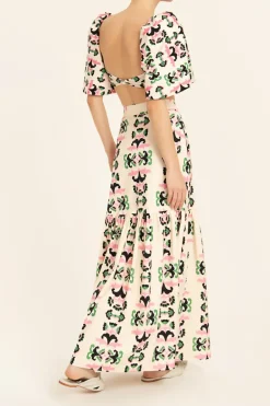 Twisted Flower Long Skirt