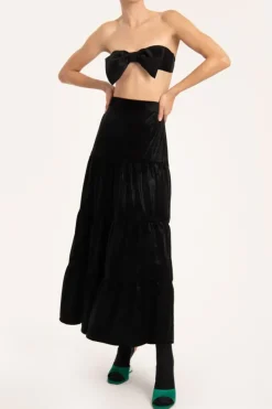 Velvet Pois Long Skirt