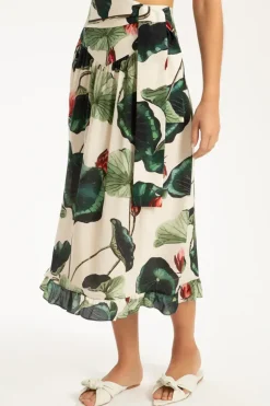 Victoria Regia Midi Skirt With Sash