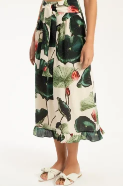 Victoria Regia Midi Skirt With Sash