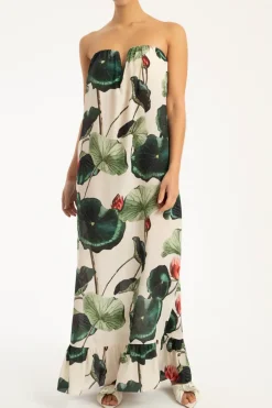 Victoria Regia Strapless Long Dress