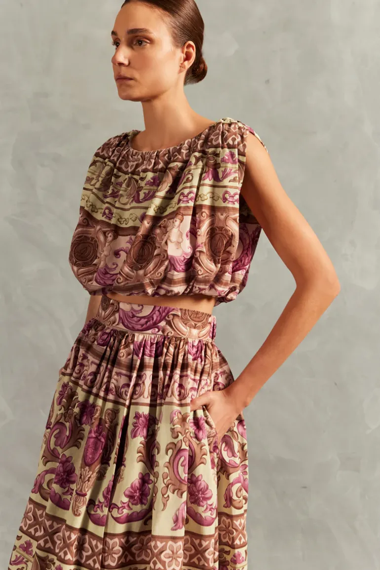 Vintage Citronelle Side-Slit Long Skirt