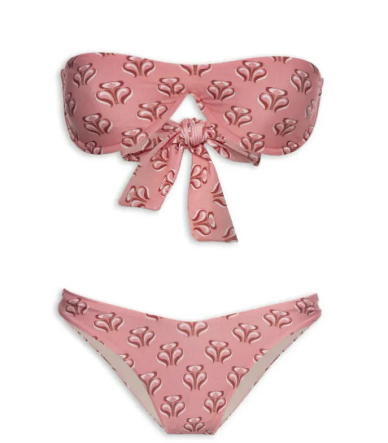 Vintage Lily High-Leg Strapless Bikini