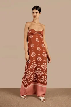 Vintage Lily Long Dress With Knot Detail