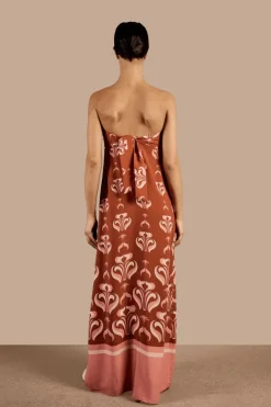 Vintage Lily Long Dress With Knot Detail