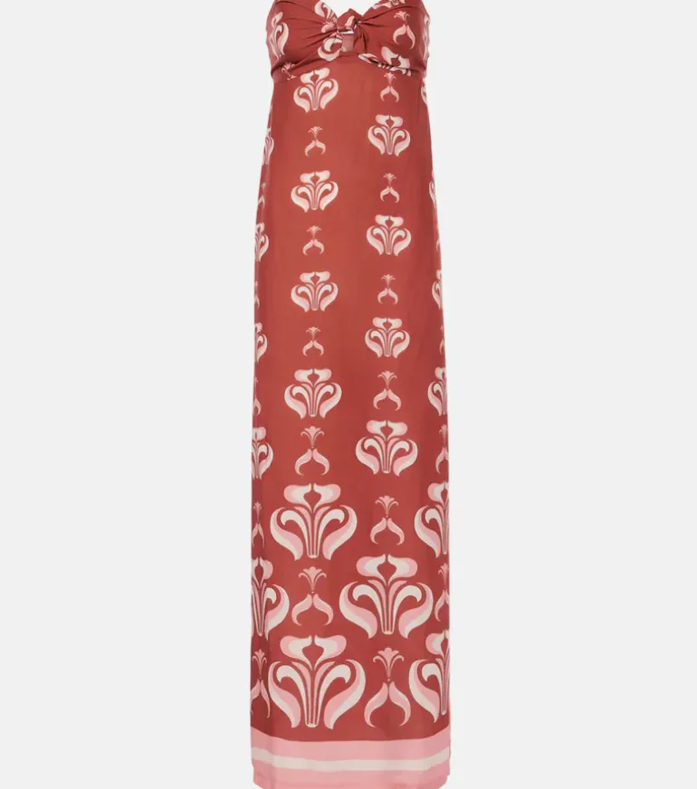 Vintage Lily Long Dress With Knot Detail