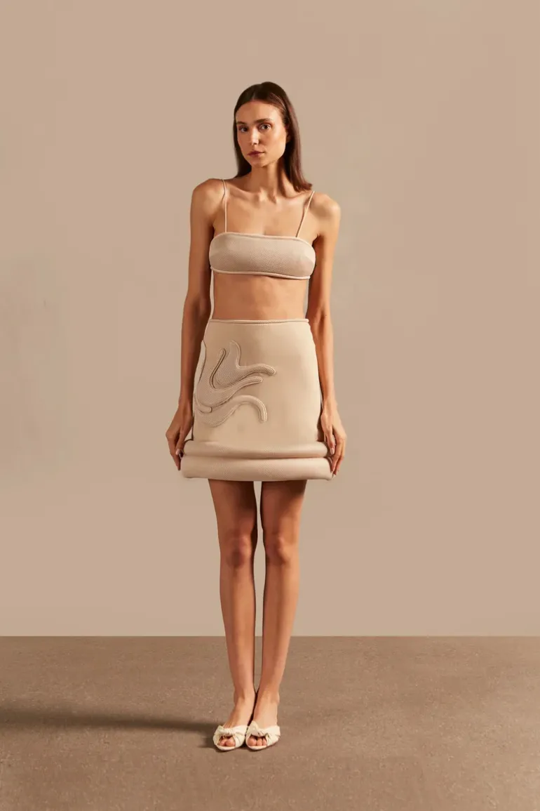 Vintage Lily Solid Appliqué Skirt