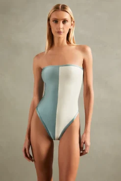 Vintage Orchid Bicolor Strapless Swimsuit