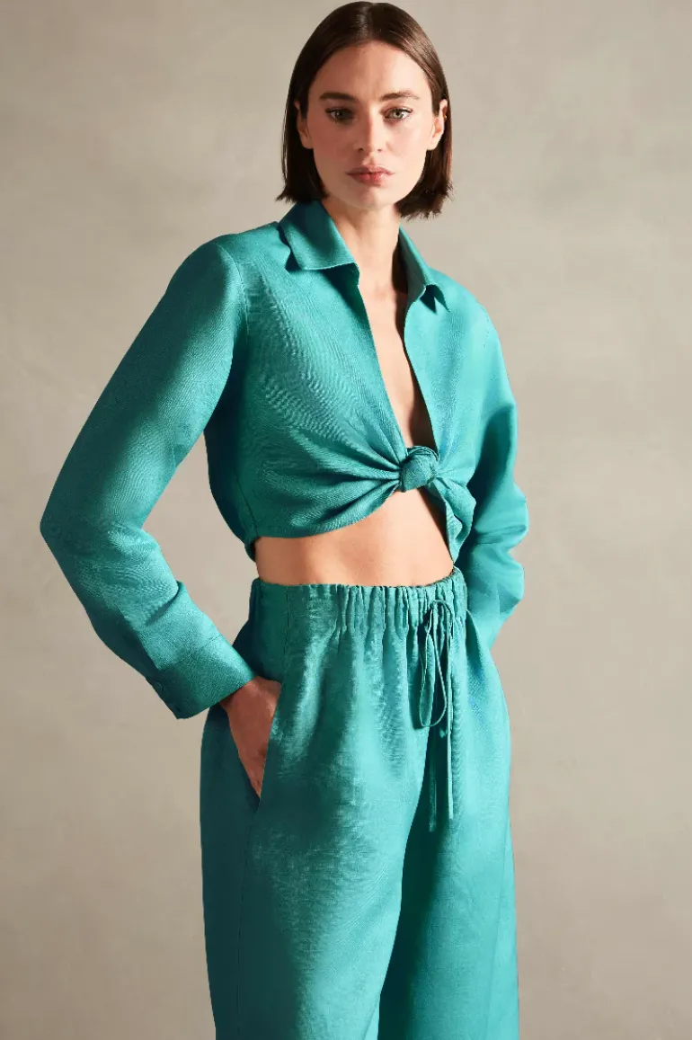 Vintage Orchid Solid Wide-Leg Pants