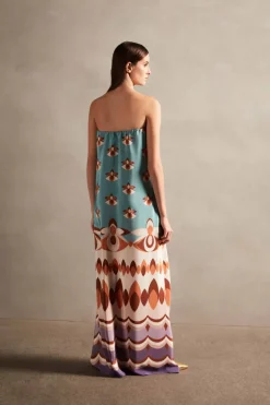 Vintage Strapless Long Dress