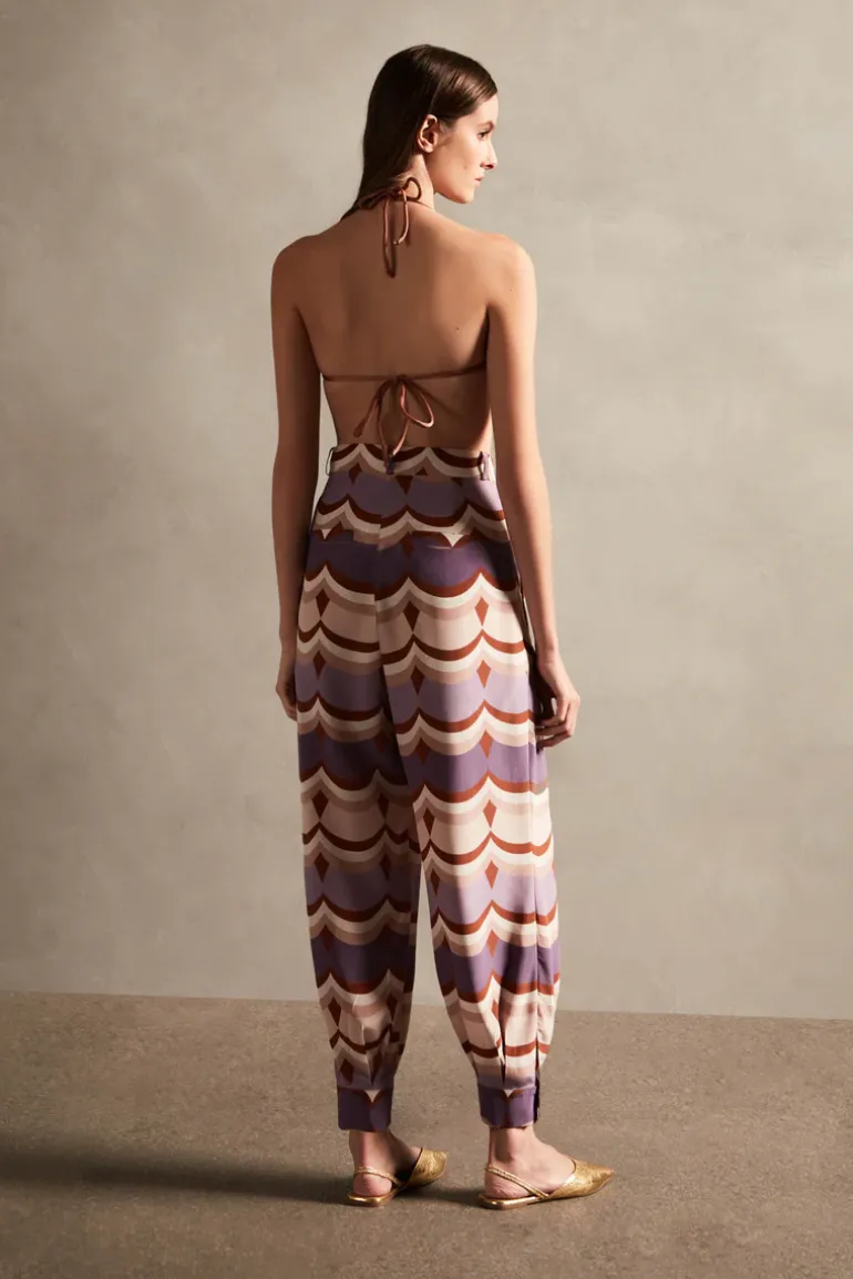 Vintage Waves Carrot Pants