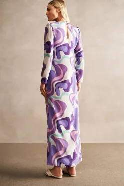 Wave Side Slit Long Dress