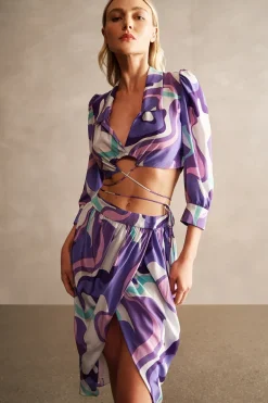 Wave Wraparound Blouse