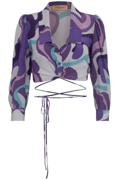 Wave Wraparound Blouse