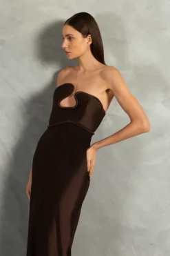 Waves Strapless Long Dress