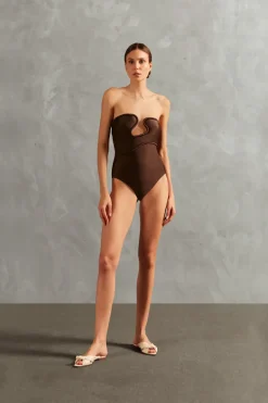 Waves Strapless Swimsuit