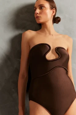 Waves Strapless Swimsuit